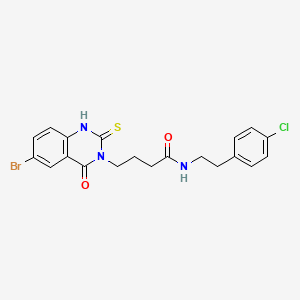 molecular formula C20H19BrClN3O2S B11217840 4-(6-bromo-4-oxo-2-sulfanylidene-1H-quinazolin-3-yl)-N-[2-(4-chlorophenyl)ethyl]butanamide 