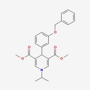 molecular formula C25H27NO5 B11217862 Dimethyl 4-[3-(benzyloxy)phenyl]-1-(propan-2-yl)-1,4-dihydropyridine-3,5-dicarboxylate 