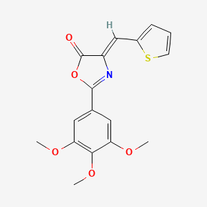 molecular formula C17H15NO5S B11217885 (4Z)-4-(thiophen-2-ylmethylidene)-2-(3,4,5-trimethoxyphenyl)-1,3-oxazol-5(4H)-one 