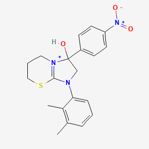 molecular formula C20H22N3O3S+ B11217904 1-(2,3-dimethylphenyl)-3-hydroxy-3-(4-nitrophenyl)-2,3,6,7-tetrahydro-5H-imidazo[2,1-b][1,3]thiazin-1-ium 