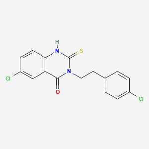 6-chloro-3-[2-(4-chlorophenyl)ethyl]-2-sulfanylidene-1H-quinazolin-4-one