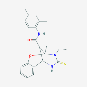 N-(2,4-dimethylphenyl)-3-ethyl-2-methyl-4-thioxo-3,4,5,6-tetrahydro-2H-2,6-methano-1,3,5-benzoxadiazocine-11-carboxamide