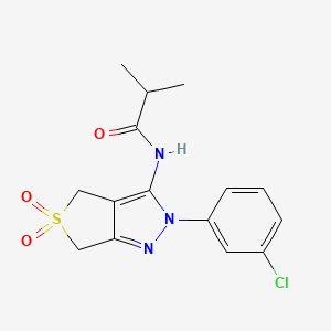 molecular formula C15H16ClN3O3S B11217951 N-(2-(3-chlorophenyl)-5,5-dioxido-4,6-dihydro-2H-thieno[3,4-c]pyrazol-3-yl)isobutyramide 