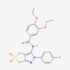 3,4-diethoxy-N-(2-(4-fluorophenyl)-5,5-dioxido-4,6-dihydro-2H-thieno[3,4-c]pyrazol-3-yl)benzamide