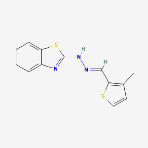 molecular formula C13H11N3S2 B11217979 3-Methyl-2-thiophenecarbaldehyde 1,3-benzothiazol-2-ylhydrazone 