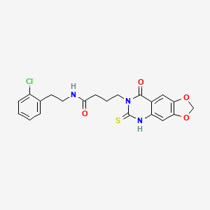 N-[2-(2-chlorophenyl)ethyl]-4-(8-oxo-6-sulfanylidene-5H-[1,3]dioxolo[4,5-g]quinazolin-7-yl)butanamide