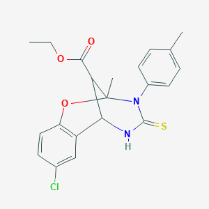 ethyl 8-chloro-2-methyl-3-(4-methylphenyl)-4-thioxo-3,4,5,6-tetrahydro-2H-2,6-methano-1,3,5-benzoxadiazocine-11-carboxylate