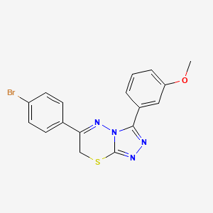 molecular formula C17H13BrN4OS B11218015 6-(4-bromophenyl)-3-(3-methoxyphenyl)-7H-[1,2,4]triazolo[3,4-b][1,3,4]thiadiazine 