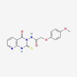 2-(4-methoxyphenoxy)-N-(4-oxo-2-sulfanylidene-1H-pyrido[2,3-d]pyrimidin-3-yl)acetamide