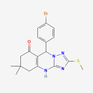 9-(4-bromophenyl)-6,6-dimethyl-2-(methylsulfanyl)-5,6,7,9-tetrahydro[1,2,4]triazolo[5,1-b]quinazolin-8(4H)-one