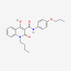 molecular formula C23H26N2O4 B11218034 1-Butyl-4-hydroxy-2-oxo-N-(4-propoxyphenyl)-1,2-dihydro-3-quinolinecarboxamide 