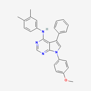 molecular formula C27H24N4O B11218088 N-(3,4-dimethylphenyl)-7-(4-methoxyphenyl)-5-phenyl-7H-pyrrolo[2,3-d]pyrimidin-4-amine 