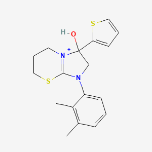 molecular formula C18H21N2OS2+ B11218104 1-(2,3-Dimethylphenyl)-3-hydroxy-3-(2-thienyl)-2,3,6,7-tetrahydro-5H-imidazo[2,1-B][1,3]thiazin-1-ium 