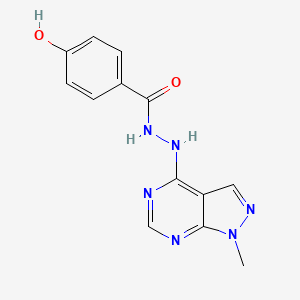 4-hydroxy-N'-(1-methyl-1H-pyrazolo[3,4-d]pyrimidin-4-yl)benzohydrazide