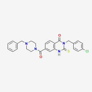 7-(4-benzylpiperazine-1-carbonyl)-3-[(4-chlorophenyl)methyl]-2-sulfanylidene-1H-quinazolin-4-one