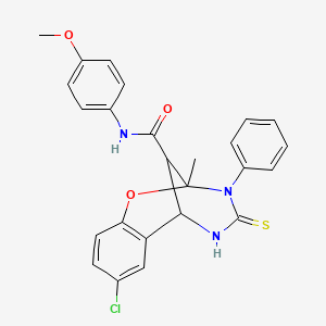 8-chloro-N-(4-methoxyphenyl)-2-methyl-3-phenyl-4-thioxo-3,4,5,6-tetrahydro-2H-2,6-methano-1,3,5-benzoxadiazocine-11-carboxamide