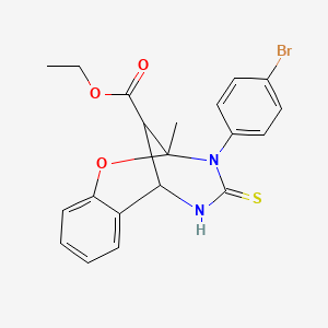 ethyl 3-(4-bromophenyl)-2-methyl-4-thioxo-3,4,5,6-tetrahydro-2H-2,6-methano-1,3,5-benzoxadiazocine-11-carboxylate