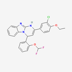 molecular formula C25H20ClF2N3O2 B11218185 2-(3-Chloro-4-ethoxyphenyl)-4-[2-(difluoromethoxy)phenyl]-1,4-dihydropyrimido[1,2-a]benzimidazole 