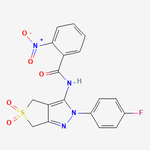 N-(2-(4-fluorophenyl)-5,5-dioxido-4,6-dihydro-2H-thieno[3,4-c]pyrazol-3-yl)-2-nitrobenzamide