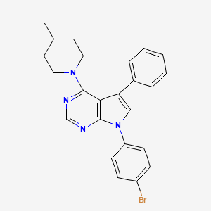 molecular formula C24H23BrN4 B11218216 7-(4-bromophenyl)-4-(4-methylpiperidin-1-yl)-5-phenyl-7H-pyrrolo[2,3-d]pyrimidine 