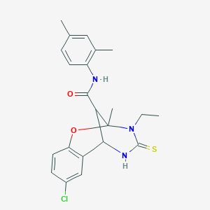 8-chloro-N-(2,4-dimethylphenyl)-3-ethyl-2-methyl-4-thioxo-3,4,5,6-tetrahydro-2H-2,6-methano-1,3,5-benzoxadiazocine-11-carboxamide