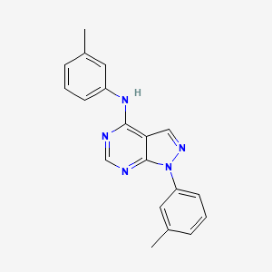 molecular formula C19H17N5 B11218258 N,1-bis(3-methylphenyl)-1H-pyrazolo[3,4-d]pyrimidin-4-amine 