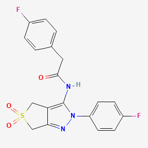 2-(4-fluorophenyl)-N-(2-(4-fluorophenyl)-5,5-dioxido-4,6-dihydro-2H-thieno[3,4-c]pyrazol-3-yl)acetamide