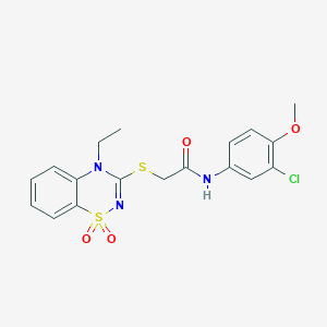 N-(3-chloro-4-methoxyphenyl)-2-((4-ethyl-1,1-dioxido-4H-benzo[e][1,2,4]thiadiazin-3-yl)thio)acetamide