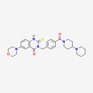 6-morpholin-4-yl-3-[[4-(4-piperidin-1-ylpiperidine-1-carbonyl)phenyl]methyl]-2-sulfanylidene-1H-quinazolin-4-one