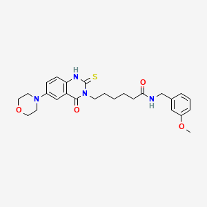 N-(3-methoxybenzyl)-6-(6-morpholin-4-yl-4-oxo-2-thioxo-1,4-dihydroquinazolin-3(2H)-yl)hexanamide