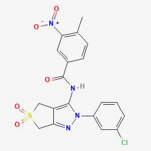 N-(2-(3-chlorophenyl)-5,5-dioxido-4,6-dihydro-2H-thieno[3,4-c]pyrazol-3-yl)-4-methyl-3-nitrobenzamide