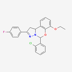 molecular formula C24H20ClFN2O2 B11218306 5-(2-Chlorophenyl)-7-ethoxy-2-(4-fluorophenyl)-1,10b-dihydropyrazolo[1,5-c][1,3]benzoxazine 