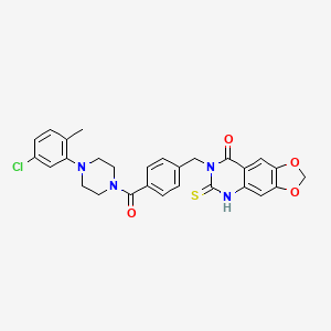 7-(4-{[4-(5-chloro-2-methylphenyl)piperazin-1-yl]carbonyl}benzyl)-6-thioxo-6,7-dihydro[1,3]dioxolo[4,5-g]quinazolin-8(5H)-one