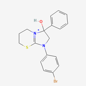 molecular formula C18H18BrN2OS+ B11218325 1-(4-bromophenyl)-3-hydroxy-3-phenyl-2,3,6,7-tetrahydro-5H-imidazo[2,1-b][1,3]thiazin-1-ium 