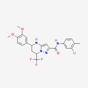 molecular formula C23H22ClF3N4O3 B11218351 N-(3-chloro-4-methylphenyl)-5-(3,4-dimethoxyphenyl)-7-(trifluoromethyl)-4,5,6,7-tetrahydropyrazolo[1,5-a]pyrimidine-2-carboxamide 