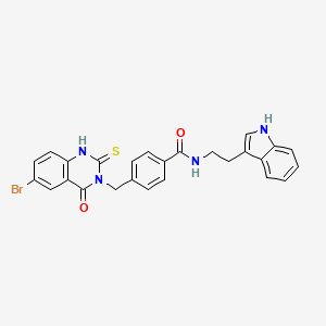 molecular formula C26H21BrN4O2S B11218366 4-[(6-bromo-4-oxo-2-sulfanylidene-1H-quinazolin-3-yl)methyl]-N-[2-(1H-indol-3-yl)ethyl]benzamide 