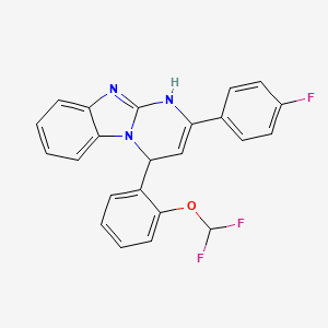 molecular formula C23H16F3N3O B11218385 4-[2-(Difluoromethoxy)phenyl]-2-(4-fluorophenyl)-1,4-dihydropyrimido[1,2-a]benzimidazole 