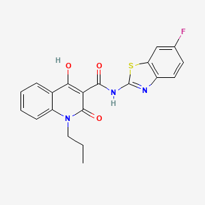 N-(6-fluoro-1,3-benzothiazol-2-yl)-4-hydroxy-2-oxo-1-propyl-1,2-dihydroquinoline-3-carboxamide