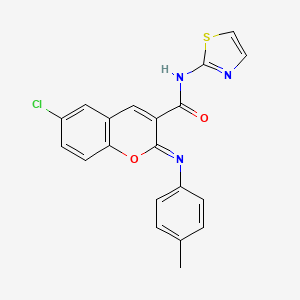 molecular formula C20H14ClN3O2S B11218417 (2Z)-6-chloro-2-[(4-methylphenyl)imino]-N-(1,3-thiazol-2-yl)-2H-chromene-3-carboxamide 