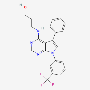 3-({5-phenyl-7-[3-(trifluoromethyl)phenyl]-7H-pyrrolo[2,3-d]pyrimidin-4-yl}amino)propan-1-ol