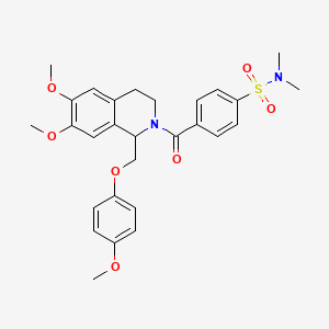 4-(6,7-dimethoxy-1-((4-methoxyphenoxy)methyl)-1,2,3,4-tetrahydroisoquinoline-2-carbonyl)-N,N-dimethylbenzenesulfonamide