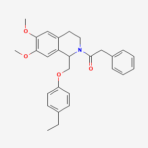 1-(1-((4-ethylphenoxy)methyl)-6,7-dimethoxy-3,4-dihydroisoquinolin-2(1H)-yl)-2-phenylethanone