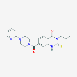 3-propyl-7-(4-pyridin-2-ylpiperazine-1-carbonyl)-2-sulfanylidene-1H-quinazolin-4-one