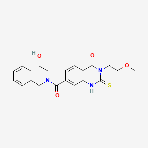 N-benzyl-N-(2-hydroxyethyl)-3-(2-methoxyethyl)-4-oxo-2-sulfanylidene-1H-quinazoline-7-carboxamide