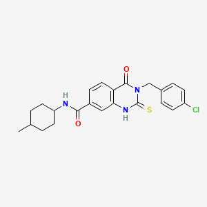 molecular formula C23H24ClN3O2S B11218545 3-(4-chlorobenzyl)-N-(4-methylcyclohexyl)-4-oxo-2-thioxo-1,2,3,4-tetrahydroquinazoline-7-carboxamide 