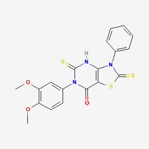 6-(3,4-dimethoxyphenyl)-3-phenyl-2,5-dithioxo-2,3,5,6-tetrahydro[1,3]thiazolo[4,5-d]pyrimidin-7(4H)-one