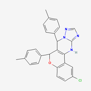 2-chloro-6,7-bis(4-methylphenyl)-7,12-dihydro-6H-chromeno[4,3-d][1,2,4]triazolo[1,5-a]pyrimidine