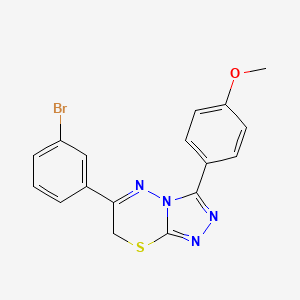 molecular formula C17H13BrN4OS B11218612 6-(3-bromophenyl)-3-(4-methoxyphenyl)-7H-[1,2,4]triazolo[3,4-b][1,3,4]thiadiazine 