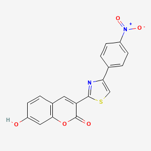 molecular formula C18H10N2O5S B11218622 7-hydroxy-3-[4-(4-nitrophenyl)-1,3-thiazol-2-yl]-2H-chromen-2-one 