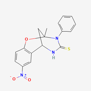 2-methyl-8-nitro-3-phenyl-2,3,5,6-tetrahydro-4H-2,6-methano-1,3,5-benzoxadiazocine-4-thione